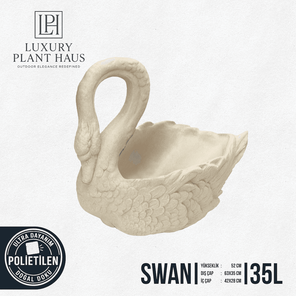 SWAN | Kuğu Formlu Dekoratif Saksı (35 Litre)